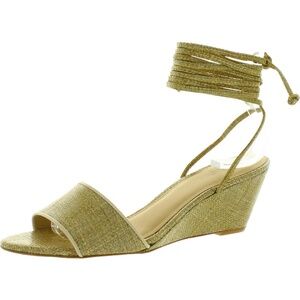 NIB Cult Gaia MIRAI Tan Open Toe Wedge Sandals US 7 / EU 37 Tie Wrap BRAND NEW